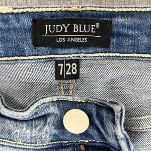 Judy Blue Distressed Boyfriend‎ Jeans  Frayed Hem 7/28X27 mid rise slim fit